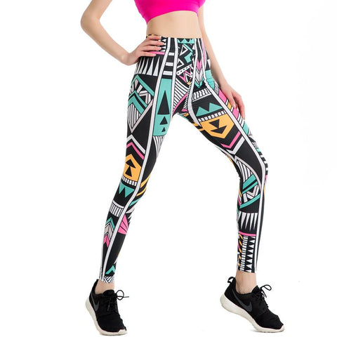 Ethnic Style Geometric Pattern Leggings