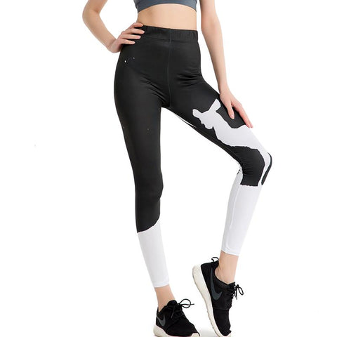 Punk Deer Black and White Leggings