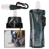EZLIFE hot Eco-Friendly Portable Foldable Reuseable water bottle with Carabiner outdoor sports travel folding bags JS0667