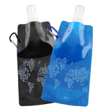 EZLIFE hot Eco-Friendly Portable Foldable Reuseable water bottle with Carabiner outdoor sports travel folding bags JS0667