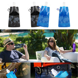 EZLIFE hot Eco-Friendly Portable Foldable Reuseable water bottle with Carabiner outdoor sports travel folding bags JS0667