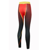Orange Black Flame Printed Leggings