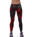 Red and Black Waistbelt Print Legging