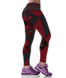 Red and Black Waistbelt Print Legging