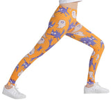 Orange Ghost Cat Leggings