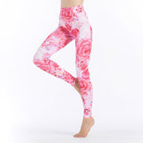 Pink Floral Printed Leggings