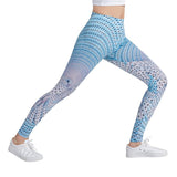 Blue Geometric Pattern Leggings