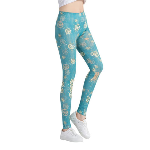 Blue Aztec Pattern Leggings