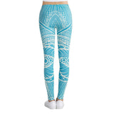 Aztec Geometric Leaf Pattern Leggings