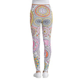 Orange Floral Mandala Pattern Leggings