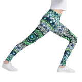 Green Black Mandala Leggings