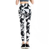 Black And White Geometric Pattern Leggings