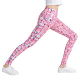 Pink Kawaii Colorful Printed Leggings