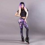 Fitness Punk Skull Purple Leggings