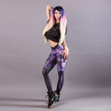 Fitness Punk Skull Purple Leggings