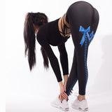 Sexy Ribbon Zip Print Leggings