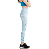 Blue Kawaii Cartoon Leggings