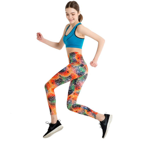 Orange Mermaid Pattern Leggings