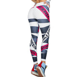 Striped Ribbon Workout Leggings