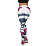 Striped Ribbon Workout Leggings