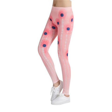 Pink Geometric Printed Leggings