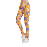 Orange Ghost Cat Leggings