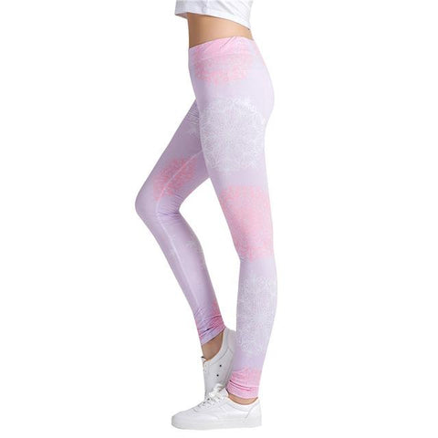 Pink Grey Mandala Leggings