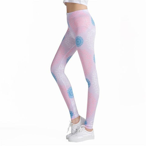 Pink Blue Mandala Leggings