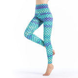 Green Blue Mermaid Leggings