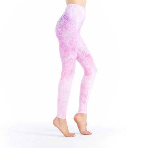 Pink Floral Printed Leggings